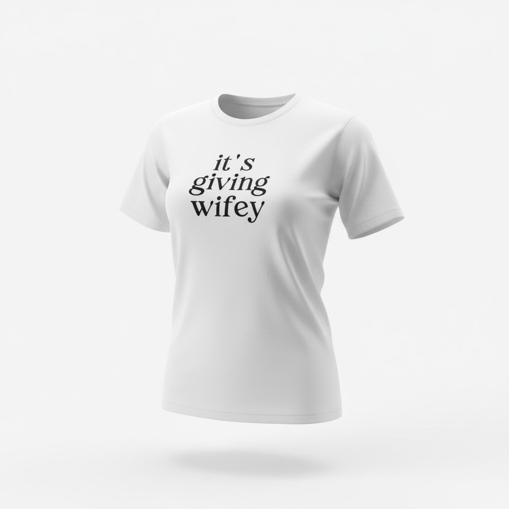 Women's White 'it's giving wifey' Graphic Tee